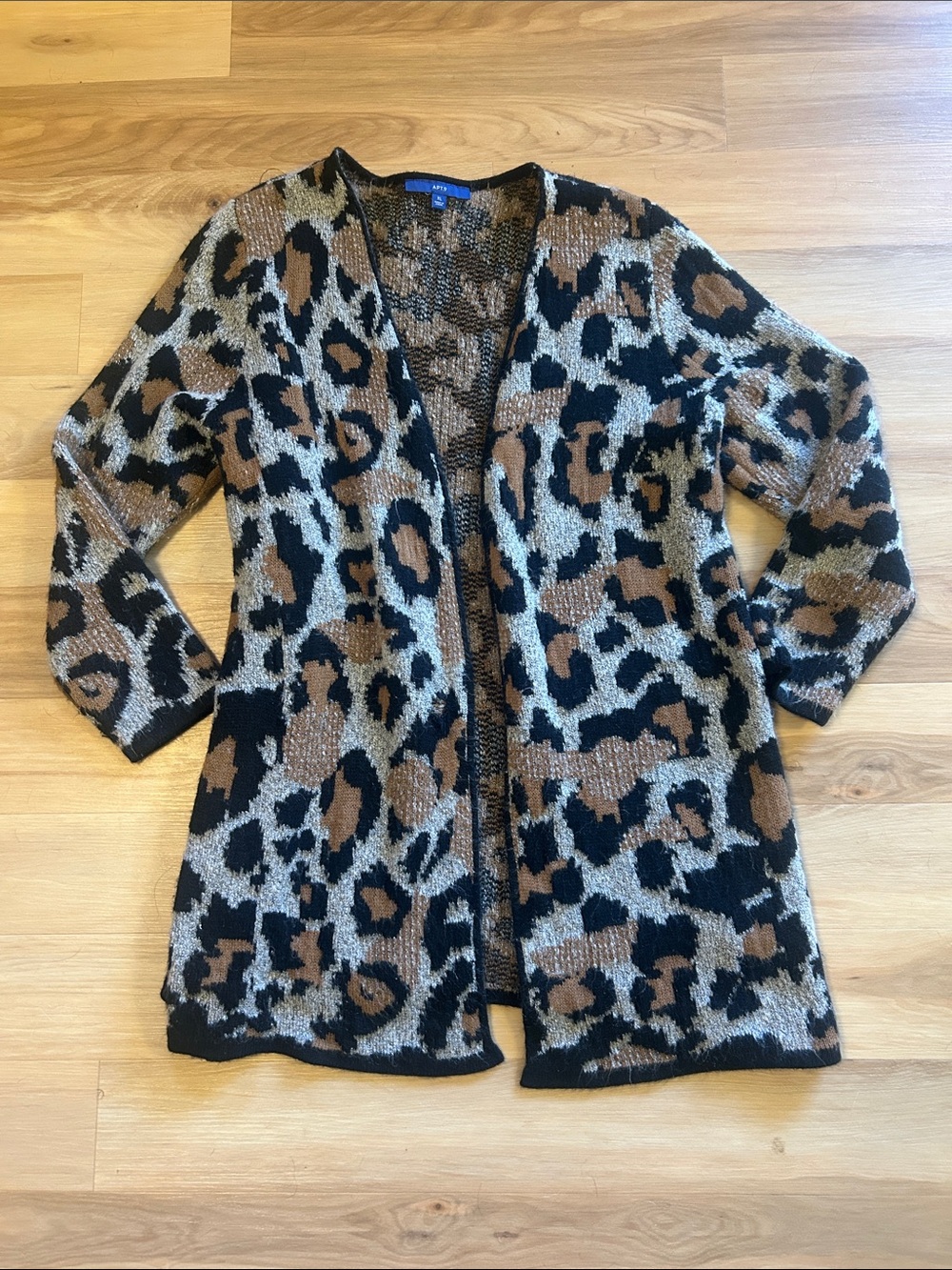 Apt. 9 Leopard Print Open-Front Cardigan - Brown, Black, Cream